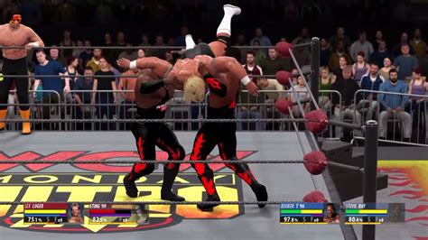 Wcw2k16 April Week 4 Wcw Nitro Match 2 Sting And Lex Luger Vs Harlem Heat Youtube