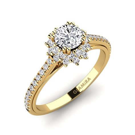 Kaufen Sie Verlobungsring Daffney Mit 0 5 Karat Diamant Rund Gelbgold