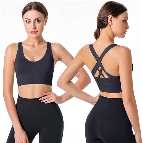 Himiway Workout Tops For Women Womens Cross Back Bra Shock Proof