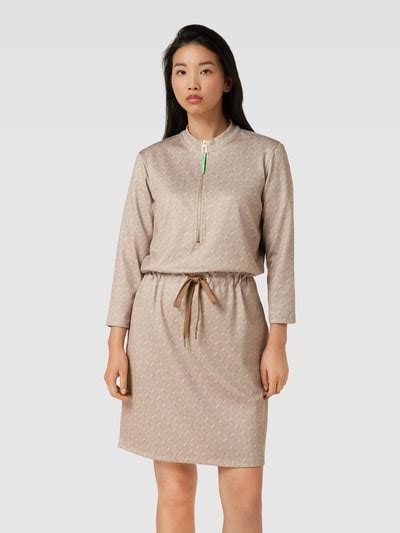 Joop Knielanges Kleid Mit Allover Muster Beige Online Kaufen