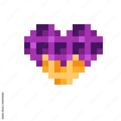 Heart Waffle Pixel Art Vector Illustration Valentines Day Stock Vector Adobe Stock