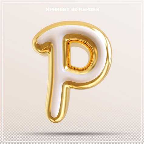 Premium Psd Gold Letter P Font Bubble Alphabet D Render