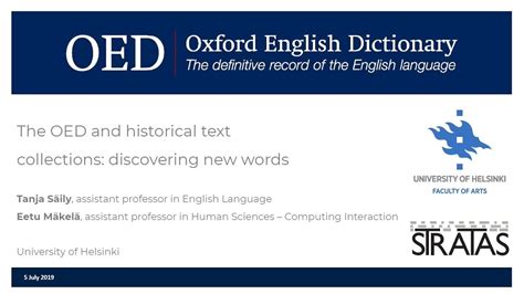 The Oed And Historical Text Collections Discovering New Words Youtube