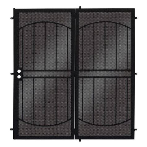 Unique Home Designs 72 In X 80 In Arcadamax Black Projection Mount Outswing Steel Patio