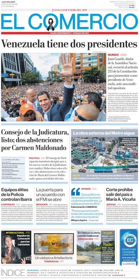 Periódico El Comercio Ecuador Periódicos De Ecuador Edición De