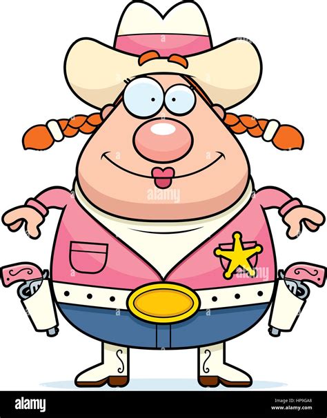 A Happy Cartoon Cowgirl Standing And Smiling Stock Vector Image And Art