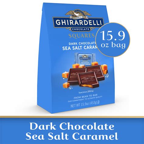 Ghirardelli Dark Chocolate Sea Salt Caramel Squares 5 32 Oz Bag