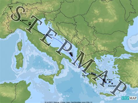 StepMap Griechenland I Landkarte für Mittelmeer