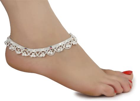 Unique Mediumweight White Metal Silver Plated Anklets, Rs 350 /pair ...