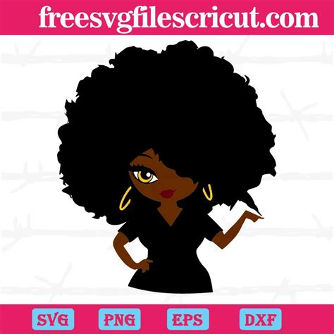 Afro Black Woman Natural Hair Svg Png Dxf Eps Cricut Files Free Svg