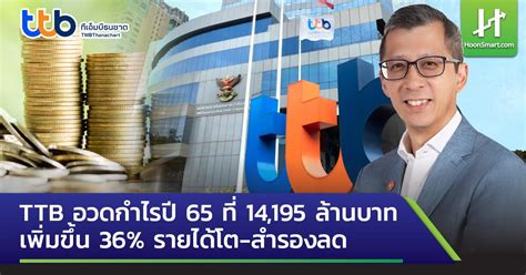 Ttb อวดกำไรปี 65 ที่ 14195 ล้านบาท เพิ่มขึ้น 36 รายได้โต สำรองลด