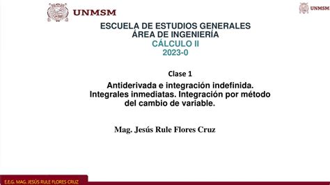 Antiderivada E Integraci N Indefinida Integrales Inmediatas Carlos