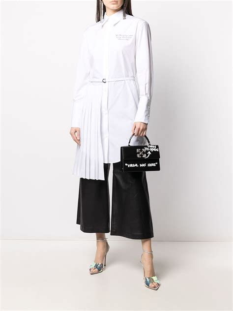 Off White Embroidered Logo Shirt Dress White FARFETCH