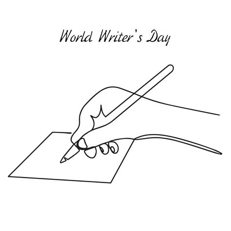 World Writer S Day Drawing In One Line Vector Illustration 20735658