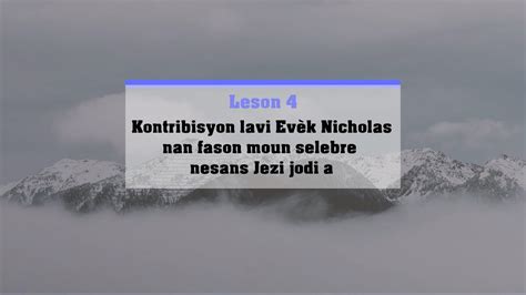 Kontribisyon Lavi Ev K Nicholas Nan Fason Moun Selebre Nesans Jezi Jodi