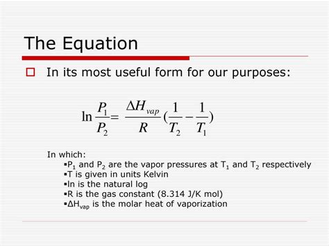 Clausius Clapeyron Equation