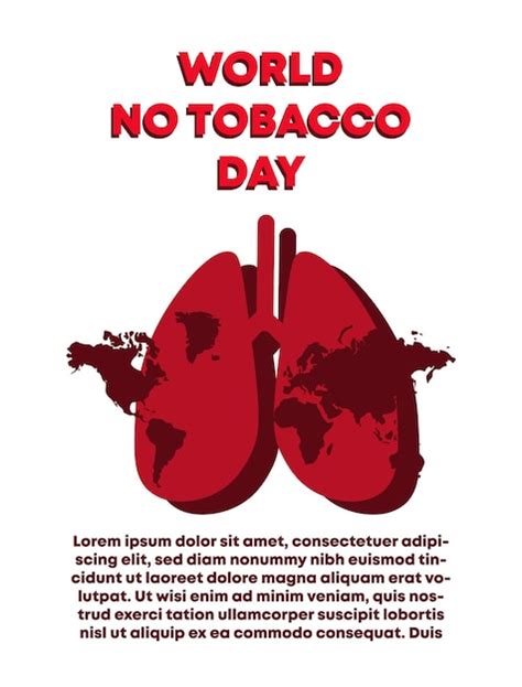 Premium Vector World No Tobacco Day Poster Template With Lungs