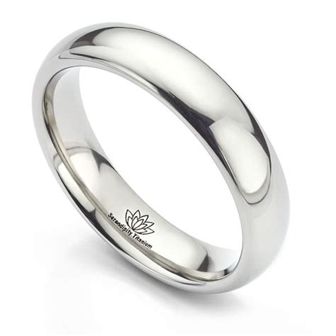 5mm Domed Titanium Wedding Ring