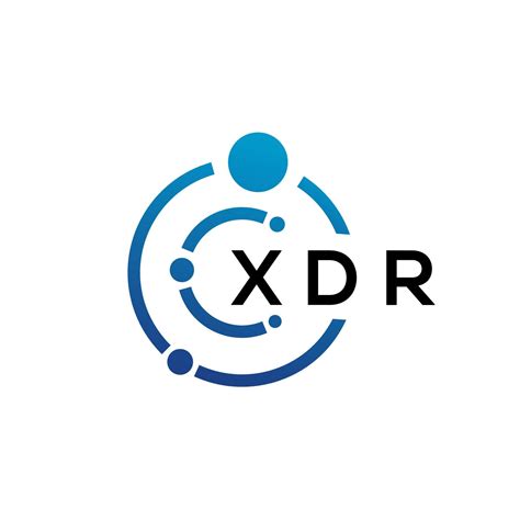 diseno de logotipo de tecnologia de letras xdr sobre fondo blanco xdr
