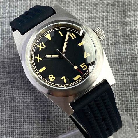 20ATM Vintage Military 38mm Tandorio Black Dial NH35 Pilot Automatic