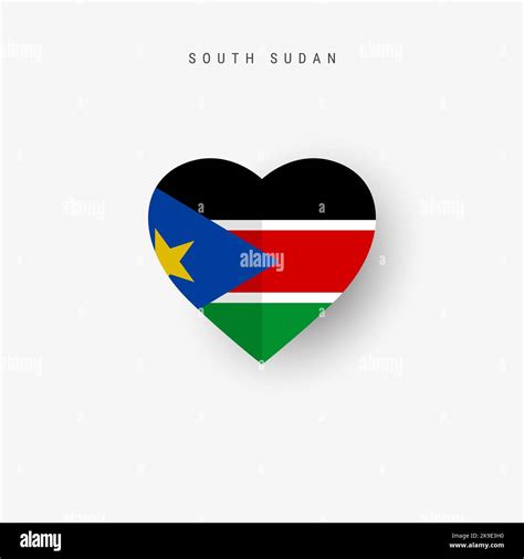 South Sudan Heart Shaped Flag Origami Paper Cut South Sudanese