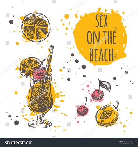 Sex On Beach Cocktail On Watercolor เวกเตอร์สต็อก ปลอดค่าลิขสิทธิ์ 551981695 Shutterstock