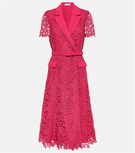 Lace Midi Dress In Pink Self Portrait Mytheresa