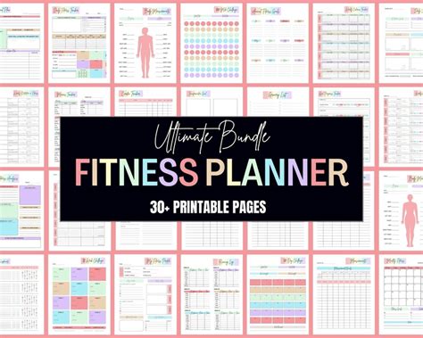 Fitness Planner Bundle Printable Weight Loss Tracker Workout Planner Fitness Journal Workout