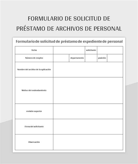 Plantilla de Formato Excel Formulario De Solicitud De Préstamo De