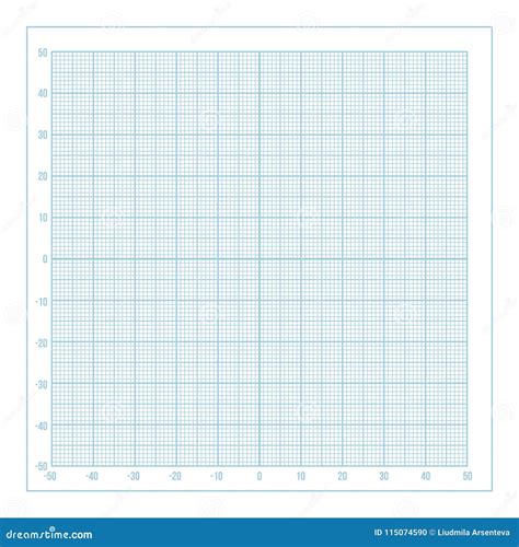 Vector Blue Metric Graph Paper With Coordinate Axis Stock Vector Illustration Of Paper Plan