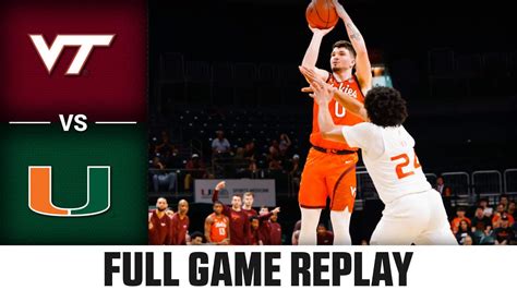 Virginia Tech Vs Miami Full Game Replay Acc Mens Basketball