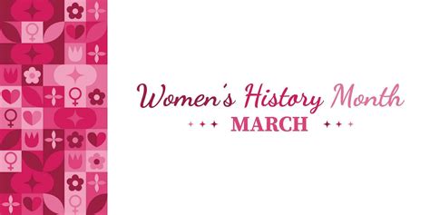 Women History Month Neo Geometric Pattern Background Womens History