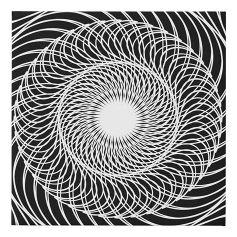 Black and white optical illusion art faux canvas print | Zazzle ...