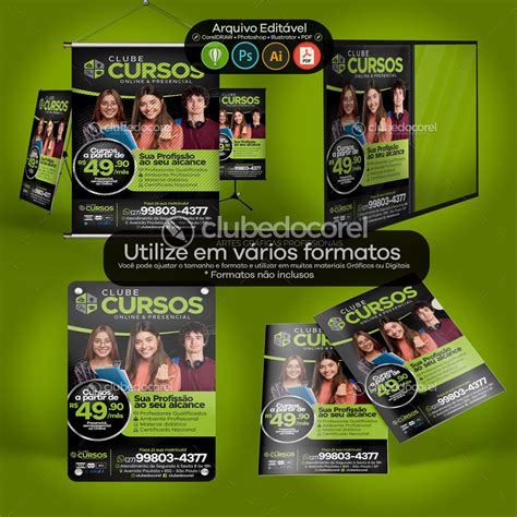 Cursos Panfleto Flyer Folder Clube Do Corel