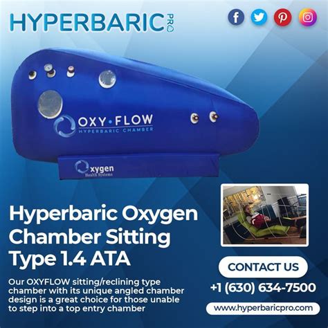 An Advertisement For A Hydroic Oxygen Chamber Sitting In Front Of A