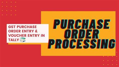 Gst Purchase Order Entry Voucher Entry In Tally Erp Purchase