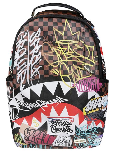 Sprayground Tagged Up Sharks In Paris Backpack In Black For Men Lyst