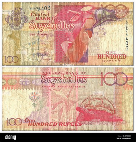 Historic Banknote Front And Back 100 Rupees Seychelles Central Bank