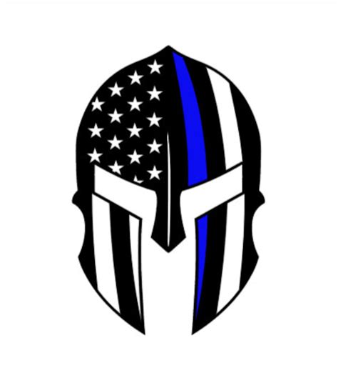 Thin Blue Line Spartan Helmet Law Enforcement Back The Blue Vinyl