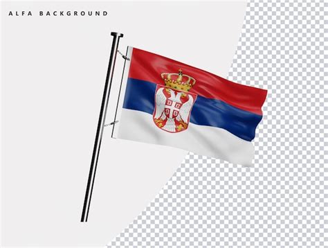 Premium Psd Serbia High Quality Flag In Realistic 3d Render