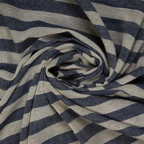 White And Navy Blue Stripes Khadi Fabric At Rs 25 Khadi Fabric ID