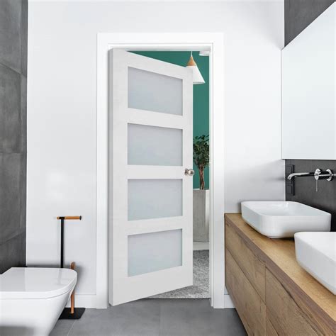 Deanta Coventry White Primed Frosted Glass Internal Door Leader Doors