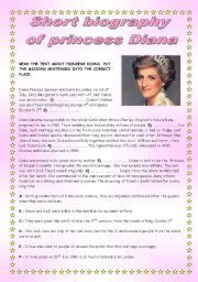 English Exercises Princess Dianas Biography