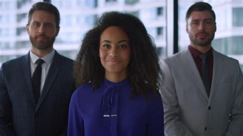 Premium Photo Multi Ethnic Business Team Stand Together In Window