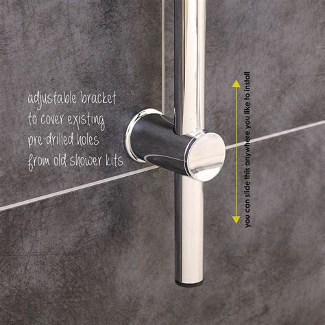 Shower Kit Chrome Modern Universal Adjustable Riser Rail Mode Handset