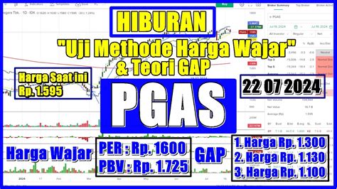 Saham Pgas Uji Methode Harga Wajar Per Dan Pbv Dan Teori Gap