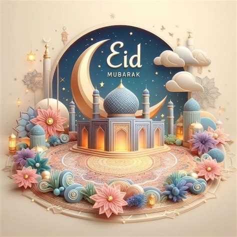 Premium Photo This 3d Design Is Made For Eid Ul Fitr And Eid Al Adha