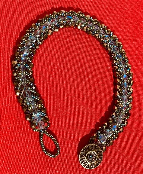 Flat Spiral Beaded Bracelet Etsy