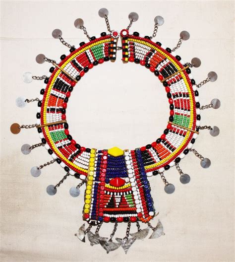 AFRICAN MAASAI MASAI BEADED ETHNIC TRIBAL COLLAR NECKLACE JEWELRY ...