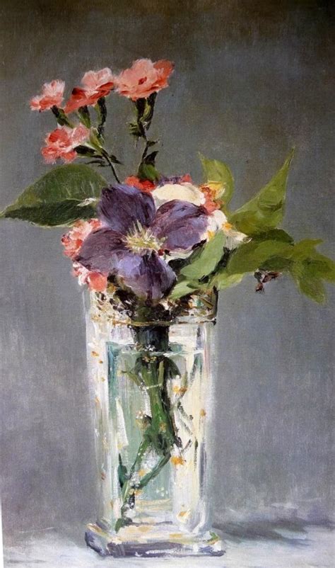 Pinks And Clematis In A Crystal Vase Edouard Manet Manet